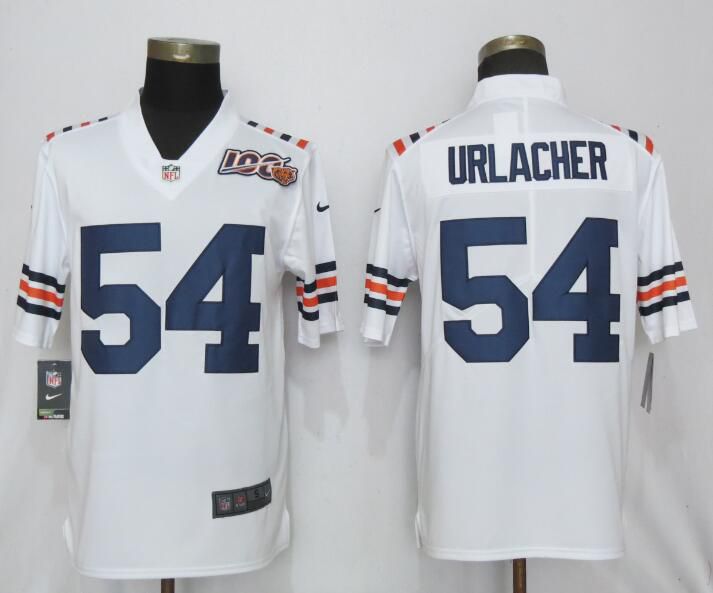 Men Chicago Bears #54 Urlacher Nike White 2019 100th Season Alternate Classic Retired Player Limited NFL Jerseys